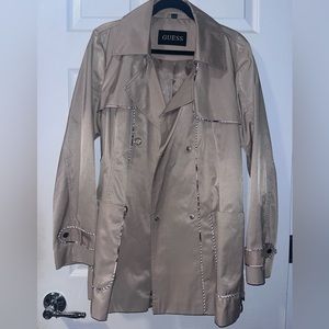 Tan GUESS snap closure peacoat/rain jacket